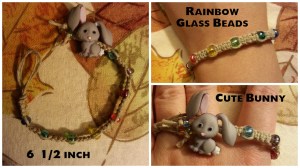 Cute Bunny - Rainbow Beads - 6.5in