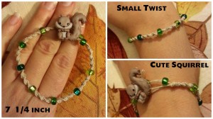 Happy Squirrel - Green Glass - 7.25in